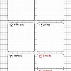 Agenda Diaria En Pdf Para Imprimir A Blanco Cuadr Cula Gratis
