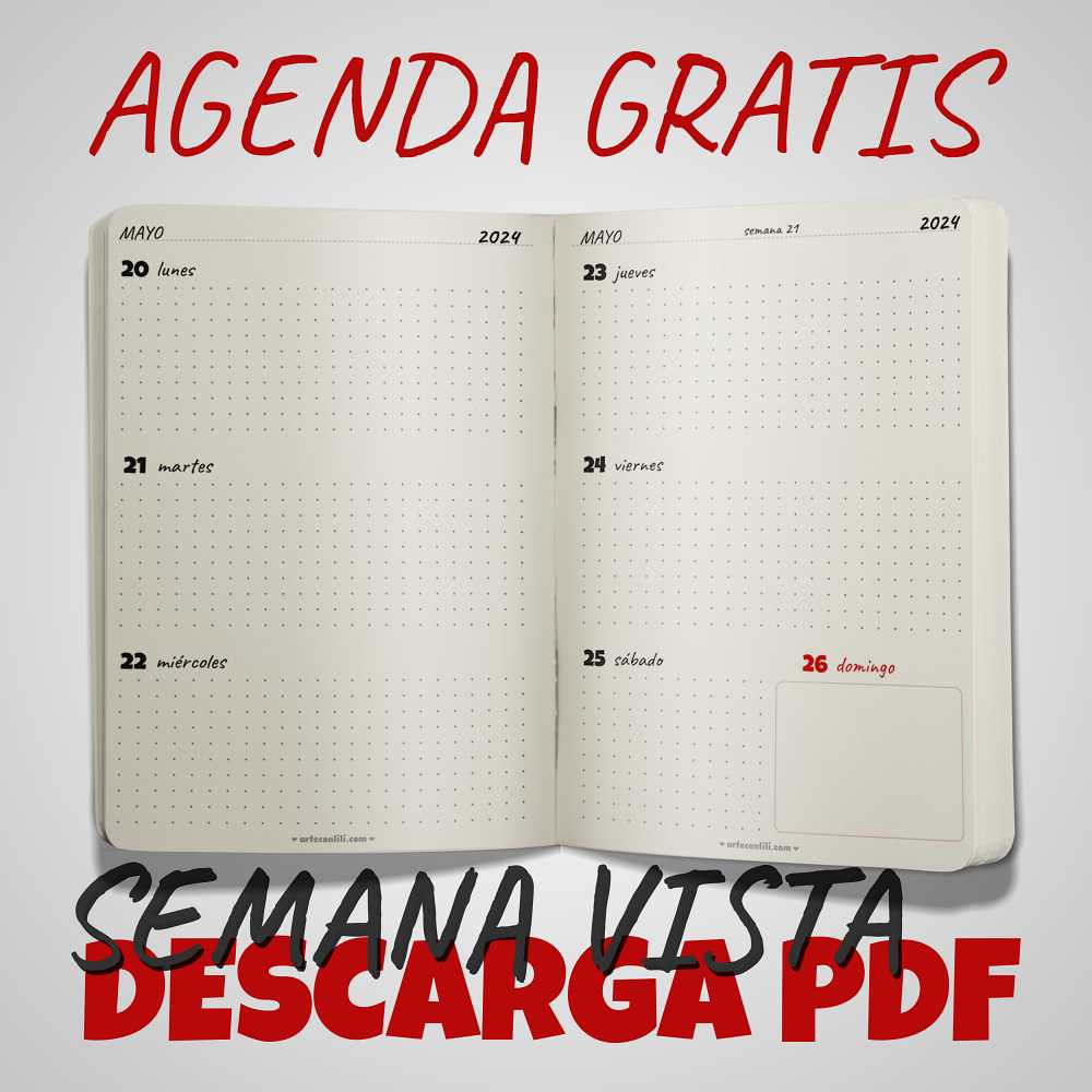 Agenda 2024 para imprimir PDF Gratis - Modelo LiliDots