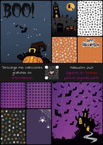 colección halloween scrapbooking en pdf de regalo arteconlili