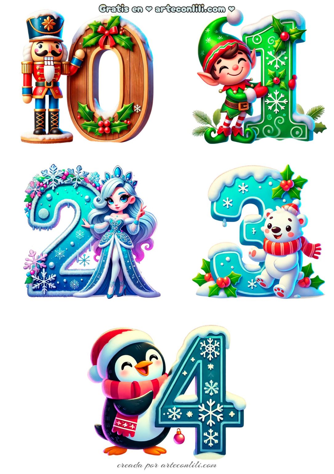 Abecedario y Números Navideños para Recortar – Letras en A4 → ...
