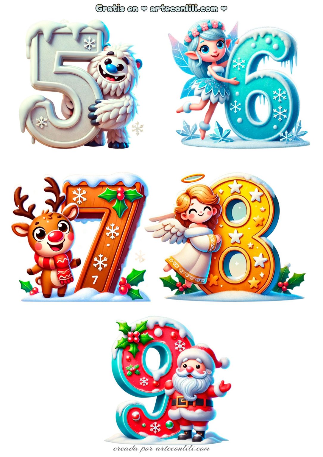 Abecedario y Números Navideños para Recortar – Letras en A4 → ...