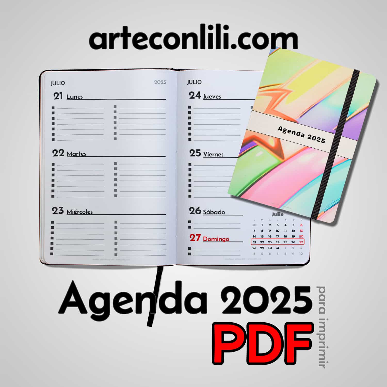 Descargar Agenda 2025 para imprimir PDF - LILIBASIC A5 