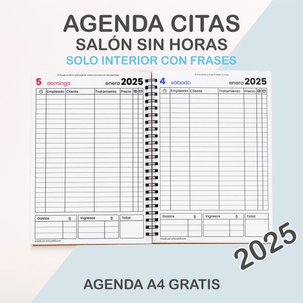 agenda mockup a4 citas negocios