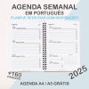 agenda mockup semanal portugues gratis 2025