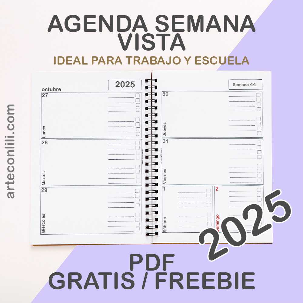 Agenda 2025 PDF para Imprimir Gratis Semanal - M3 