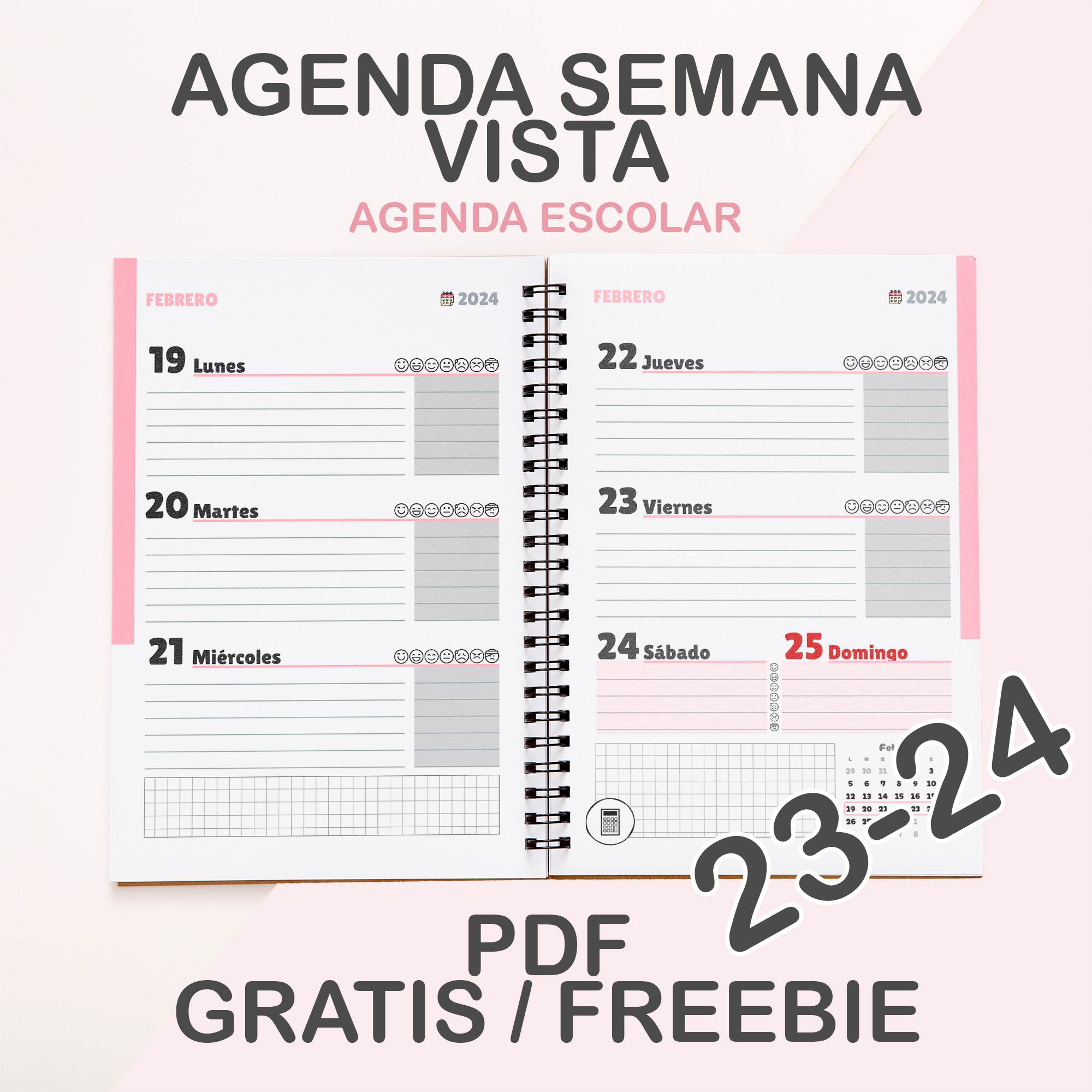 Agenda 2024 GRATIS Para Descargar E Imprimir + Planner Digital 100