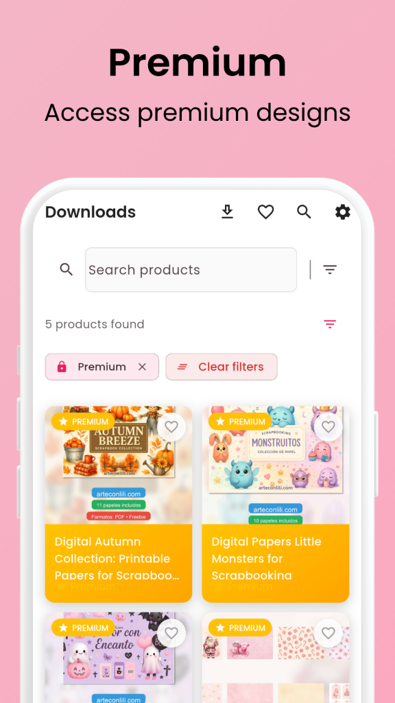 Descargas gratis, colecciones premium y herramientas creativas: llega la app de Arteconlili 14 app android arteconlili com descargas gratis 6