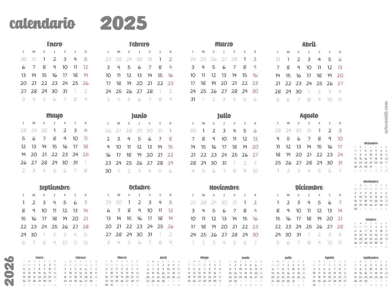 calendario 600ppp carta horizontal