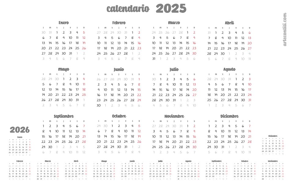 calendario 600ppp media carta horizontal