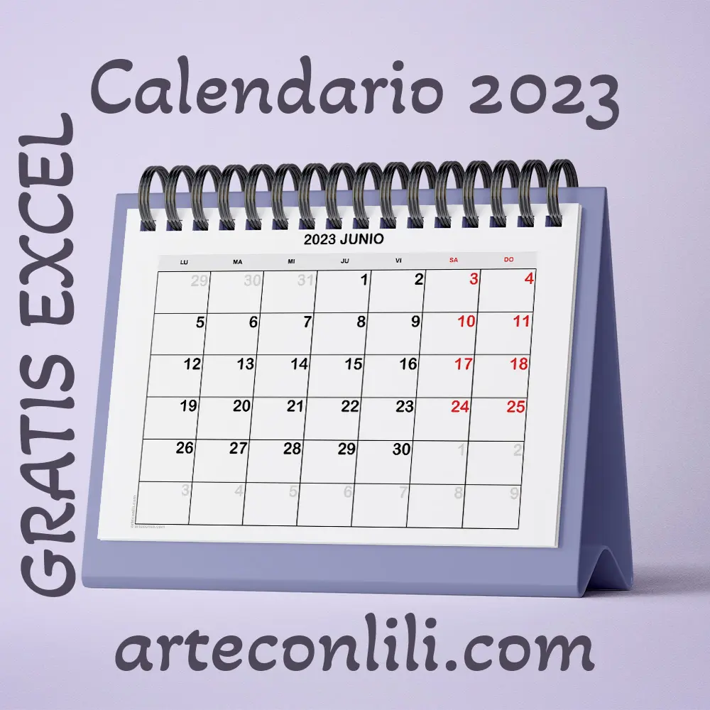 Calendario Excel Plantilla 2023 Calendario 2023 Editable EXCEL y Google SHEETS | Descargar - arteconlili.com