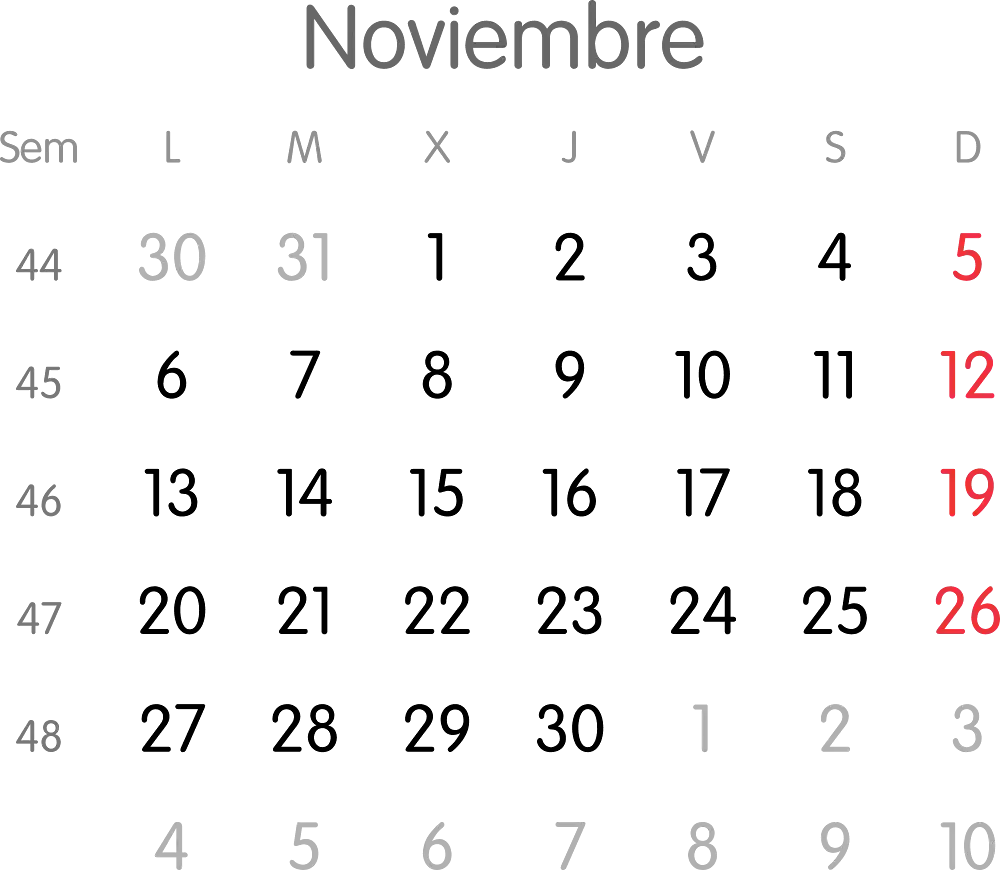 calendario 2023 noviembre
