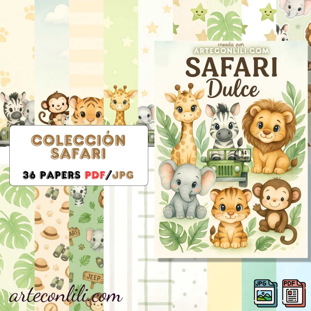 coleccion safari arteconlili.com descuentos nuria scrap and tips