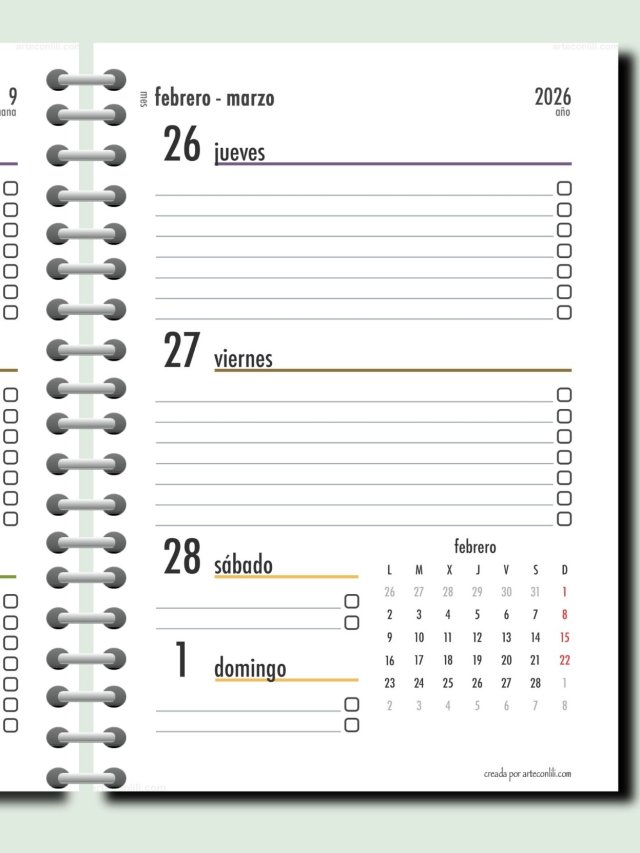 Agenda 2026 digital imprimible – planifica el año completo en PDF