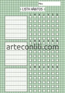 Daily Planner Completo Verde Español fondo tipo libreta a cuadros - (A5) Gratis - Imagen 2