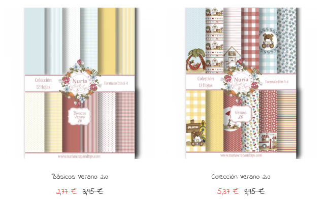 Ilustraciones de la web de nuria scrap and tips coleccion de verano
