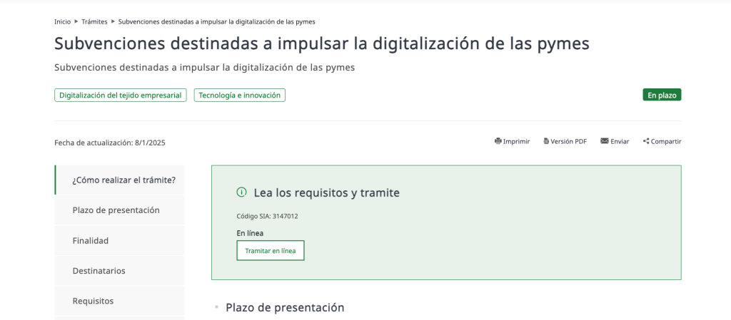 ayuda junta extremadura para subvención de digitalización de empresa