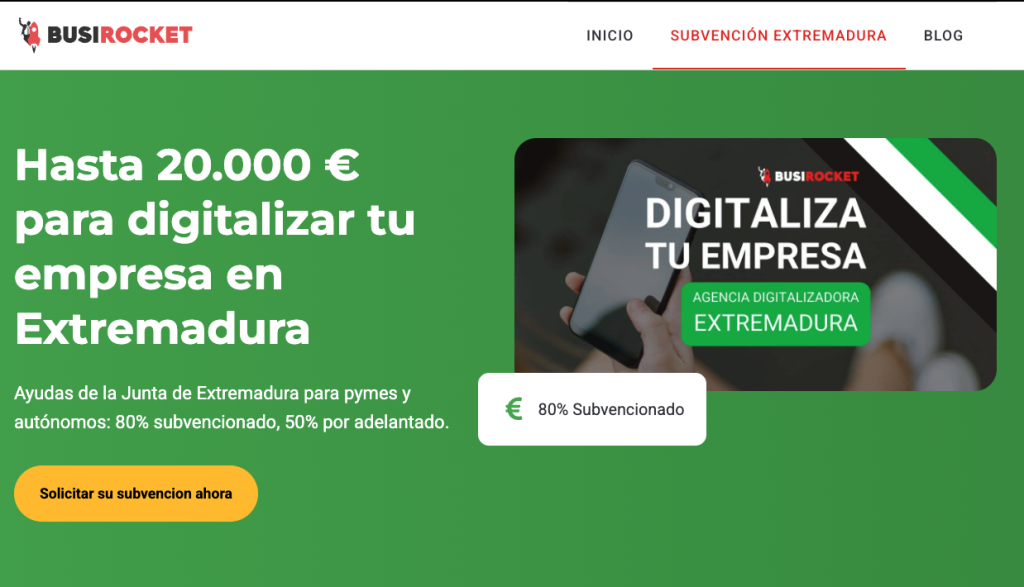 Empresa digitalizadora en extremadura cáceres ayuda subvención