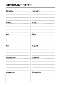 weekly planner 2023 page important dates