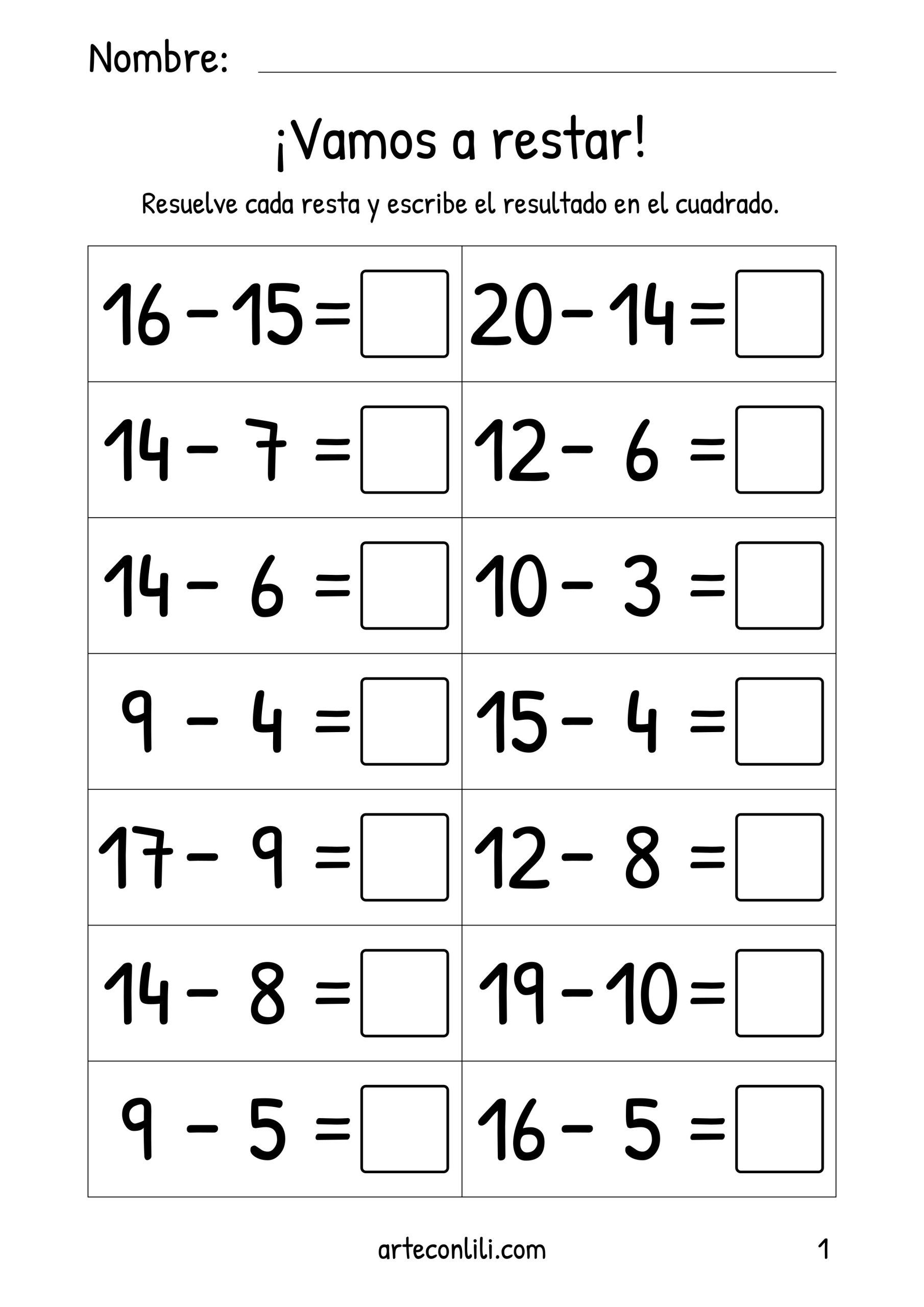 Descargar Material Imprimible De Restas Para Ni os En Edad Primaria PDF Descargar Material Imprimible De Restas Para Ni os En Edad Primaria PDF