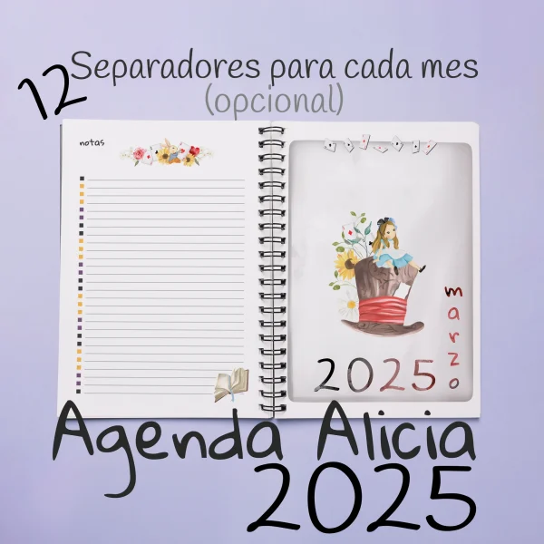 mockup agenda 2025 alicia separadores mes