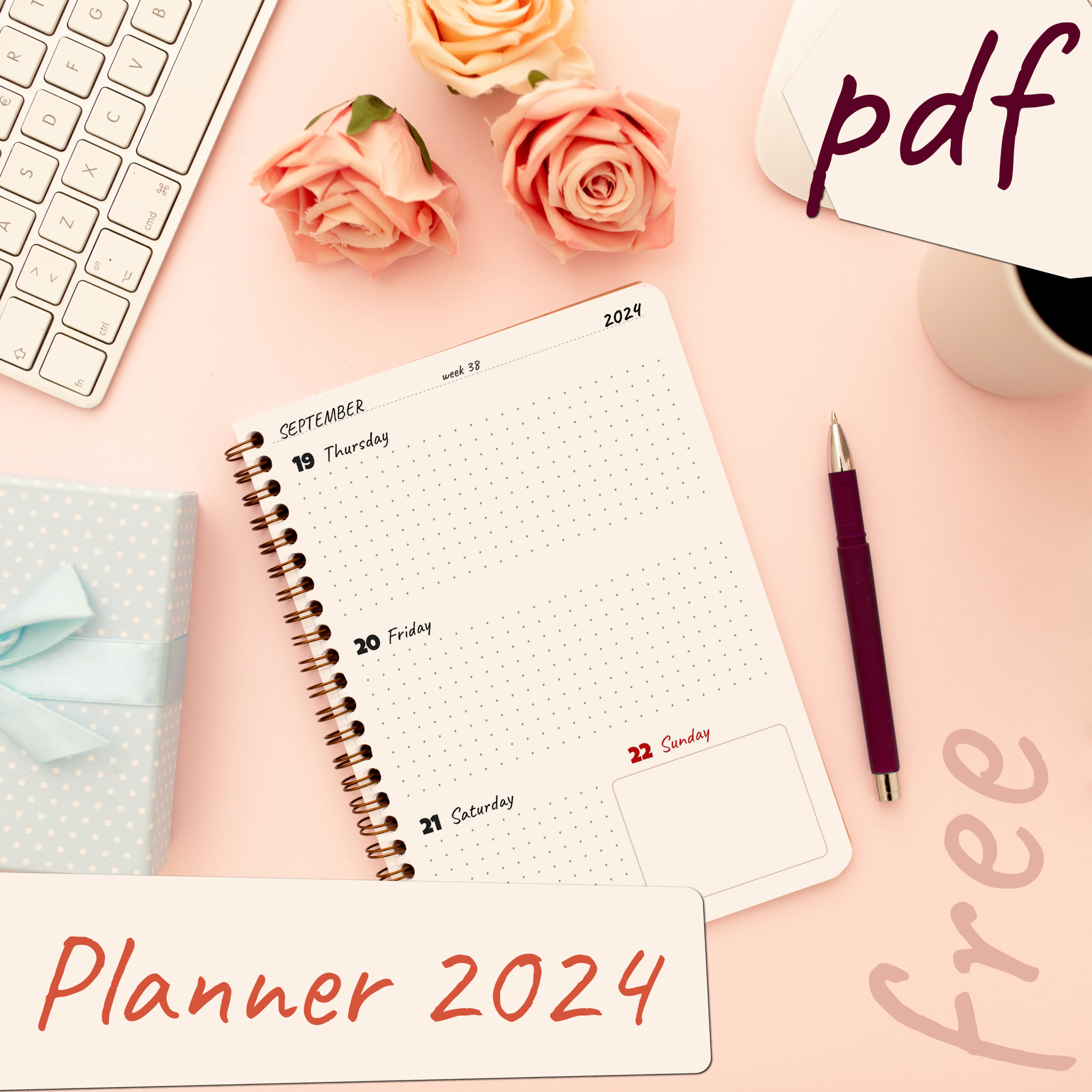 Planner 2024 para imprimir gratis PDF – Plantilla - arteconlili.com