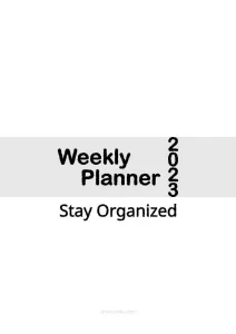 weekly planner 2023 mockup cover front