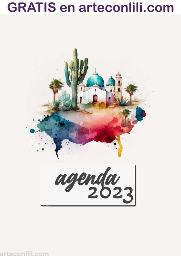 Portada para agenda 2023 Cactus A4 A5 frontal