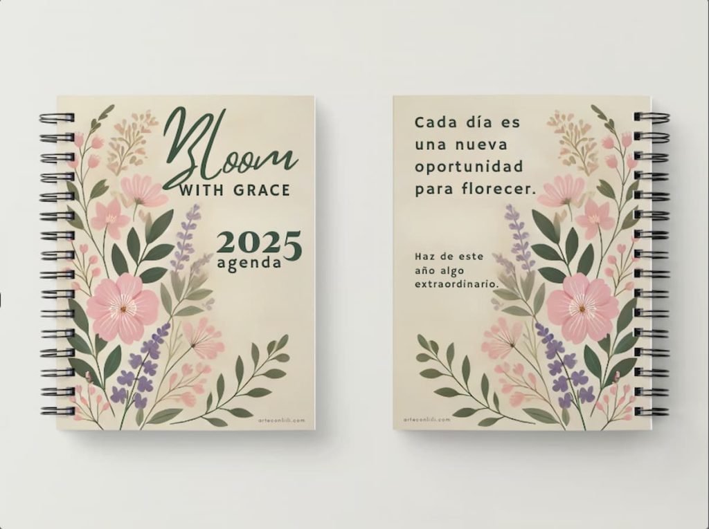 portada agenda bloom with grace