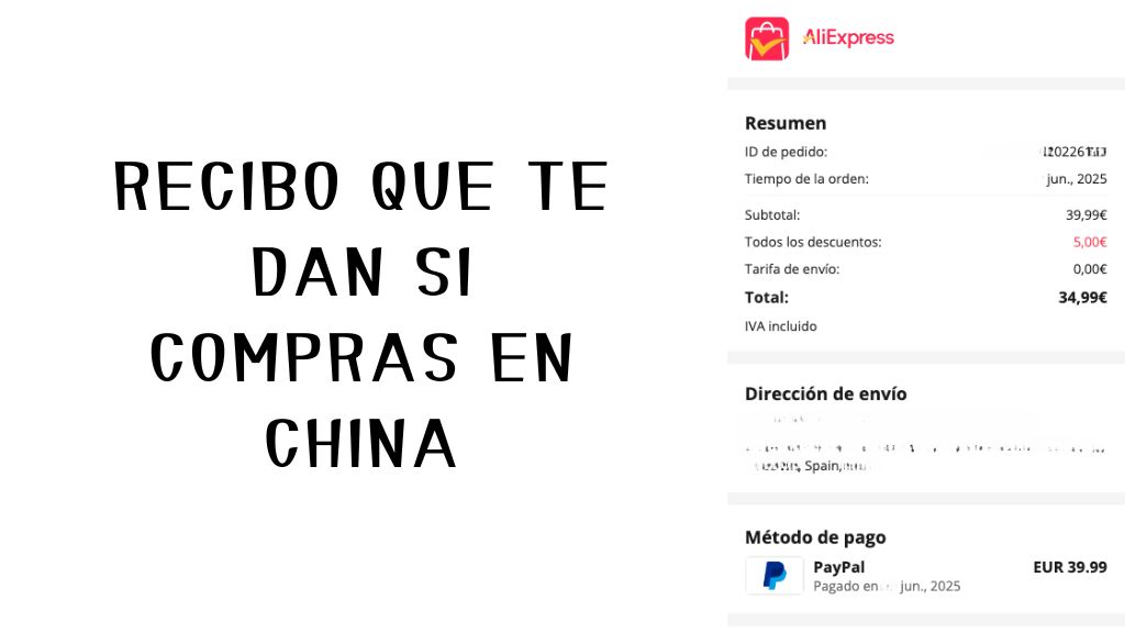 recibo de aliexpress no valido como factura