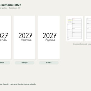 Agenda 2027 a dos páginas — portadas y semana real
